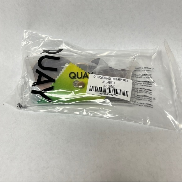 Quay Australia Jezabell Oversized Round Sunglasses Gold Purple Ombré - Picture 3 of 8